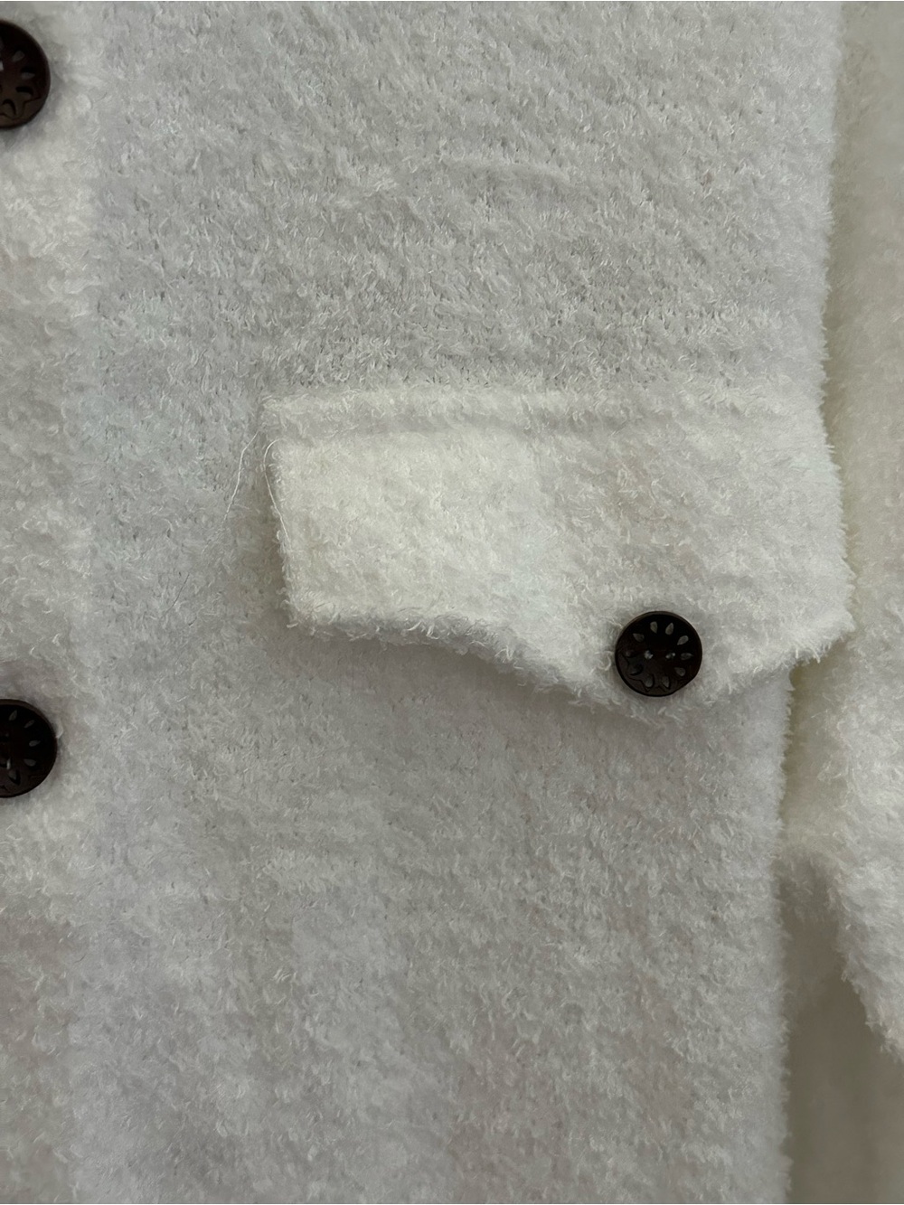 Cozy White Button-Up Shacket - Picture 5 of 9